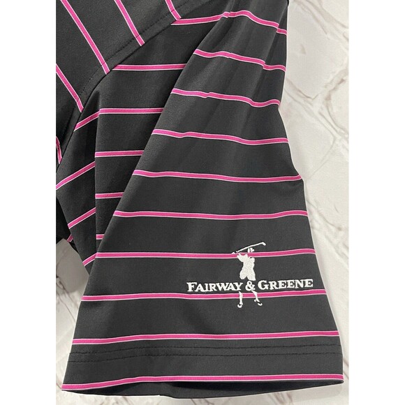 Fairway & Greene "Golfweek"‎ Polo Shirt Men's Black w/Purple Stripes Size XL - Picture 7 of 11